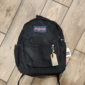 JanSport Black Backpack with Logo